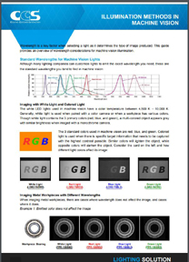 CCS illumination methods in machine vision